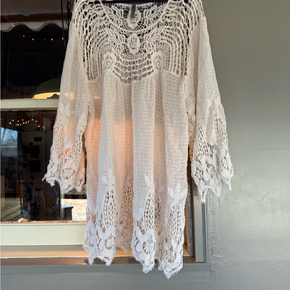 XCVI White Lace Blouse